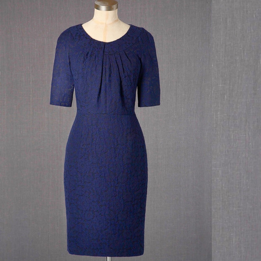 Boden pleat neck shift dress Sz US 16L